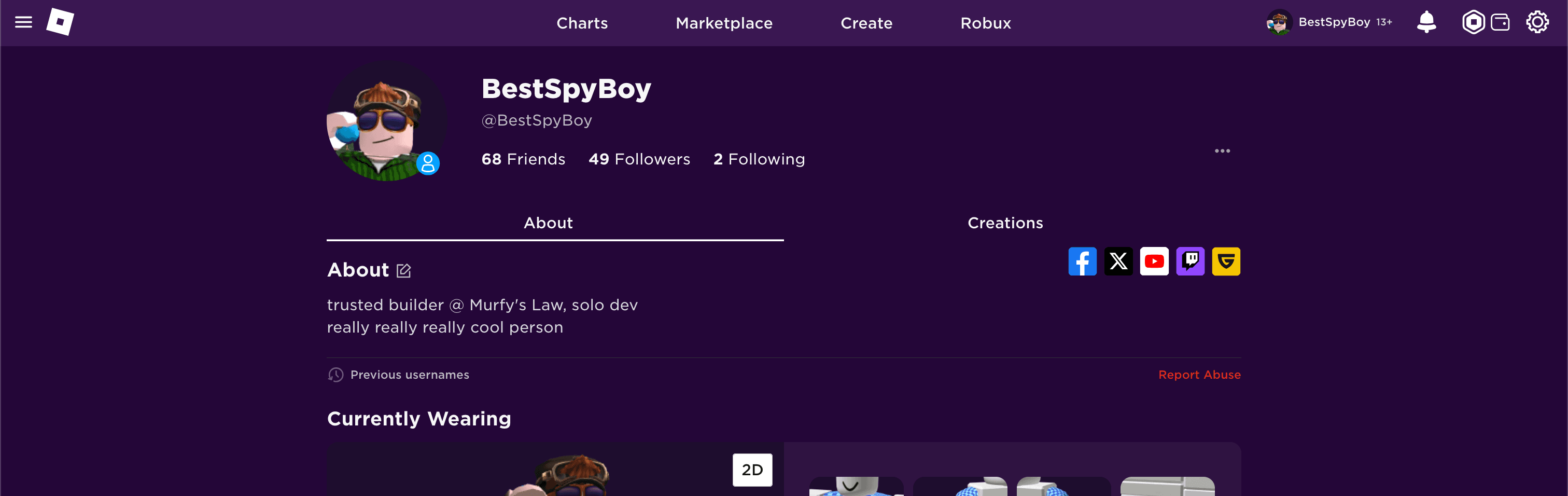 a screenshot showing the roblox interface with rotheme applied